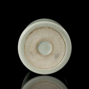 Celadon-glazed ‘Bamboo’ brush pot, Qing Dynasty