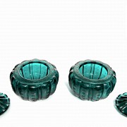 Pair of glass 'Go boxes', Qing dynasty, Qianlong