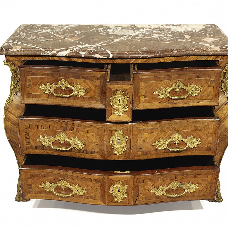 Louis XV wooden chest of drawers, Pierre Migeon style, 18th century - 12