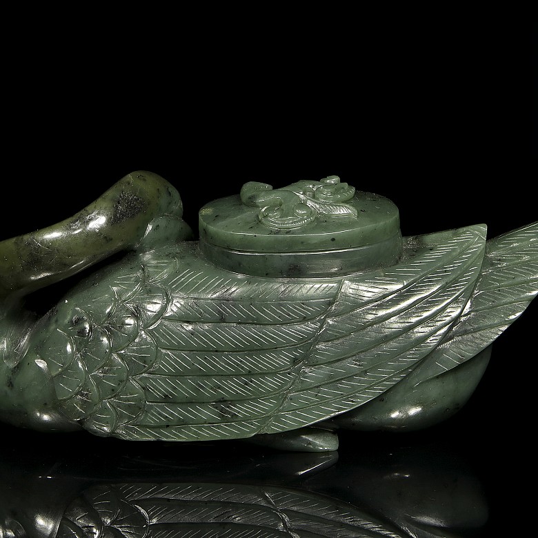 Recipiente de jade en forma de cisne, S.XIX - XX