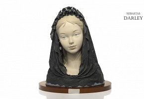 Bust with black mantilla, Lladró, 20th century