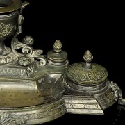 French bronze double writing desk, 19th century