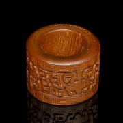 Carved wooden ring, 20th Century