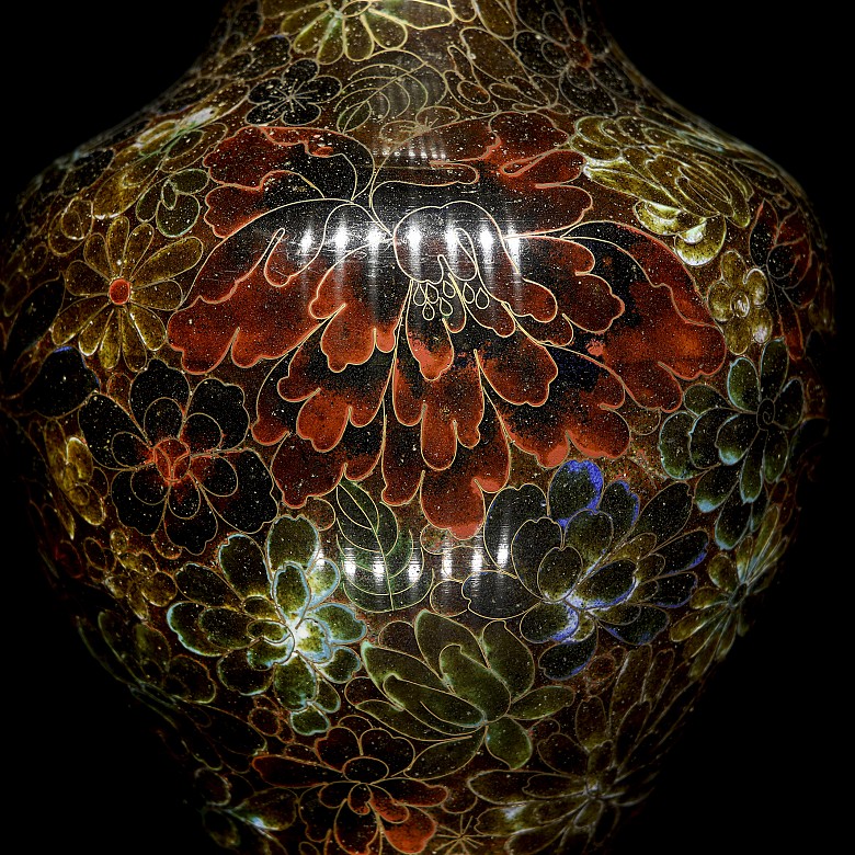 Cloisonné vase ‘Flowers’, 20th century - 5