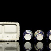 Lot of enamelled porcelain objects, 20th century - 5