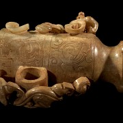 Jade cup ‘Phoenix and dragon’, Han style