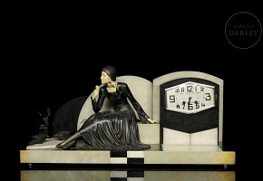 Art Deco Clock “Lady Thinking”, early 20th century