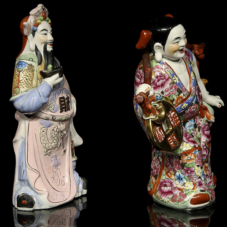 Pareja de sabios de porcelana, China, S.XX