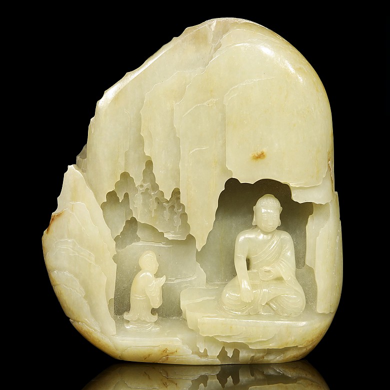 Jade in the shape of a carved mountain, 20th century