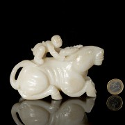 Carved jade figurine ‘Girl with Ox’, Qing dynasty