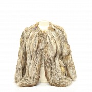 Jacket, stole and collar of white fox