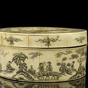 Box decorated with bone plaques, 20th century