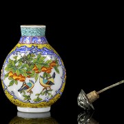 An enameled snuff bottle, with Qianlong mark