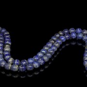 Lapis lazuli necklace with 108 beads.