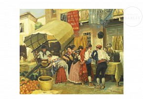 S. Olmos (20th century) ‘Market’