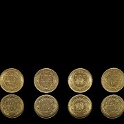 Cuatro monedas mexicanas de oro 