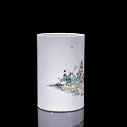 Young Man and Lady' brush pot, Qing dynasty