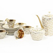 White porcelain tea set with gold details, 20th century. - 1