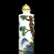 Enameled porcelain snuff bottle, with Yongzheng mark