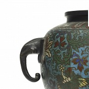 Enamelled bronze cloisonné vase, 20th century