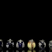 Six enamelled German beer steins, 20th century