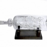 Bottle with glass boat, 20th century