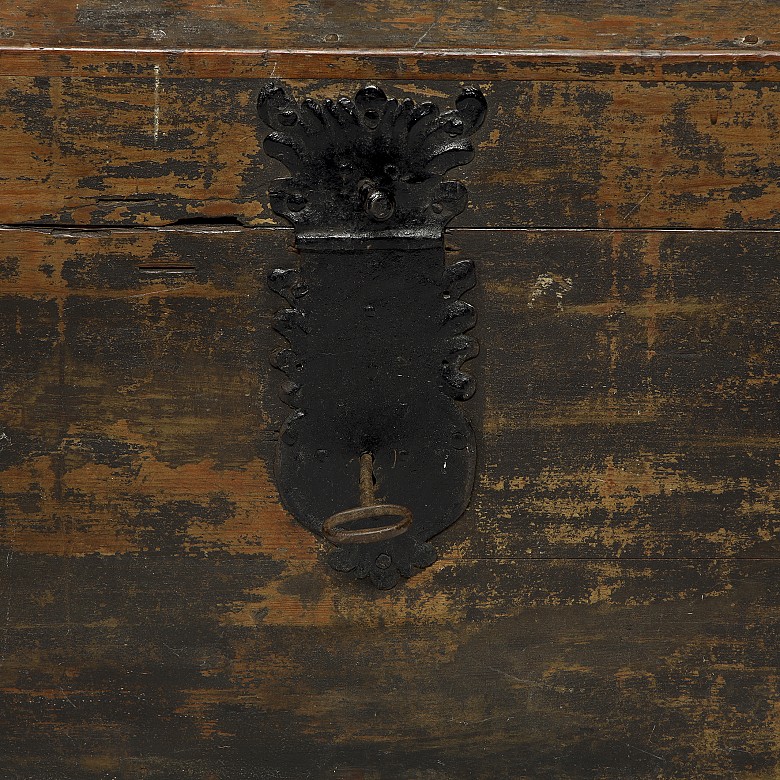 Antique wooden chest, 19th century