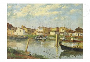 Anonymous (20th century) ‘Boats in the Albufera’