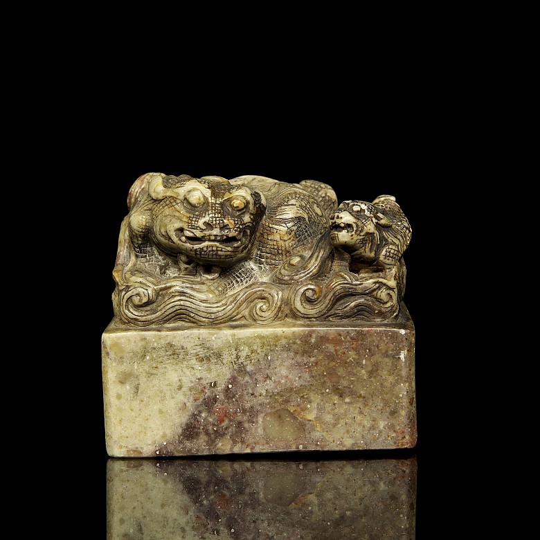 Hardstone seal “Mythical Beasts”, Qing dynasty