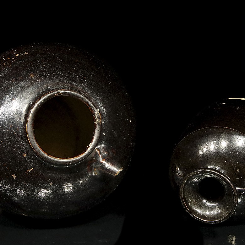 Set of black glazed vessels, 20th century