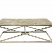 Coffee table in oak and steel legs - 1