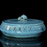 Blue glass-ceramic ‘Gourds’ box, Qing dynasty, with Daoguang seal