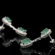 White gold earrings with emeralds and diamonds