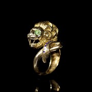 Yellow gold ring ‘Lion's head’