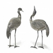 Pareja de garzas de plata española, s.XX