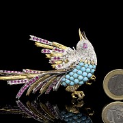 Gold ‘Bird’ brooch with diamonds and stones