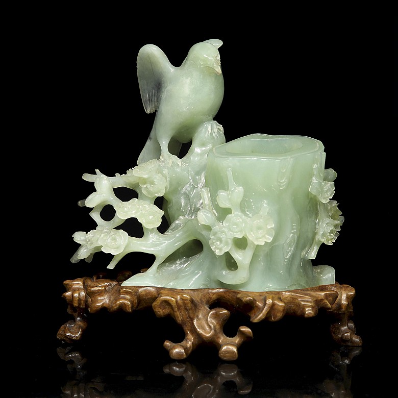 Jade brush cleaning jar, 20th century