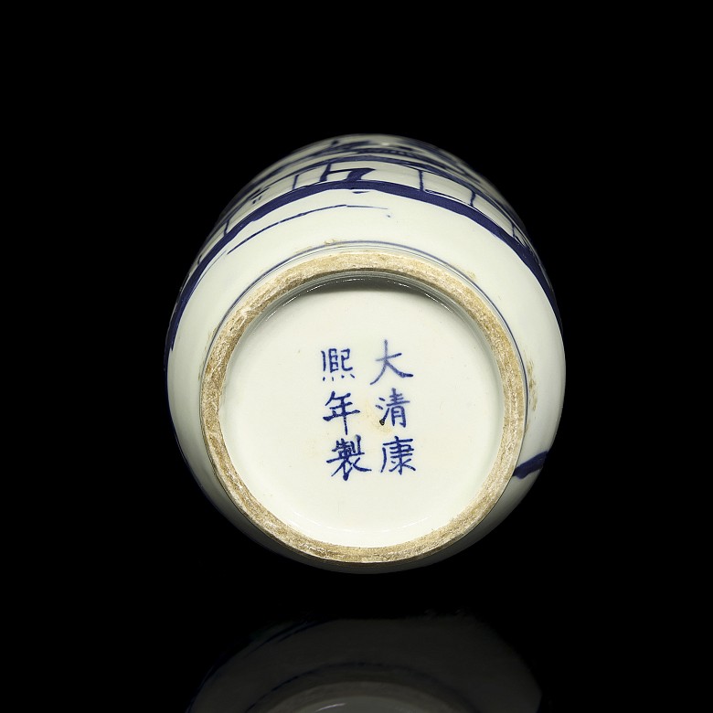 Blue and white porcelain vase “Landscape”, with Kangxi seal