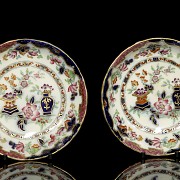 Five Minton “Poonah” English porcelain plates