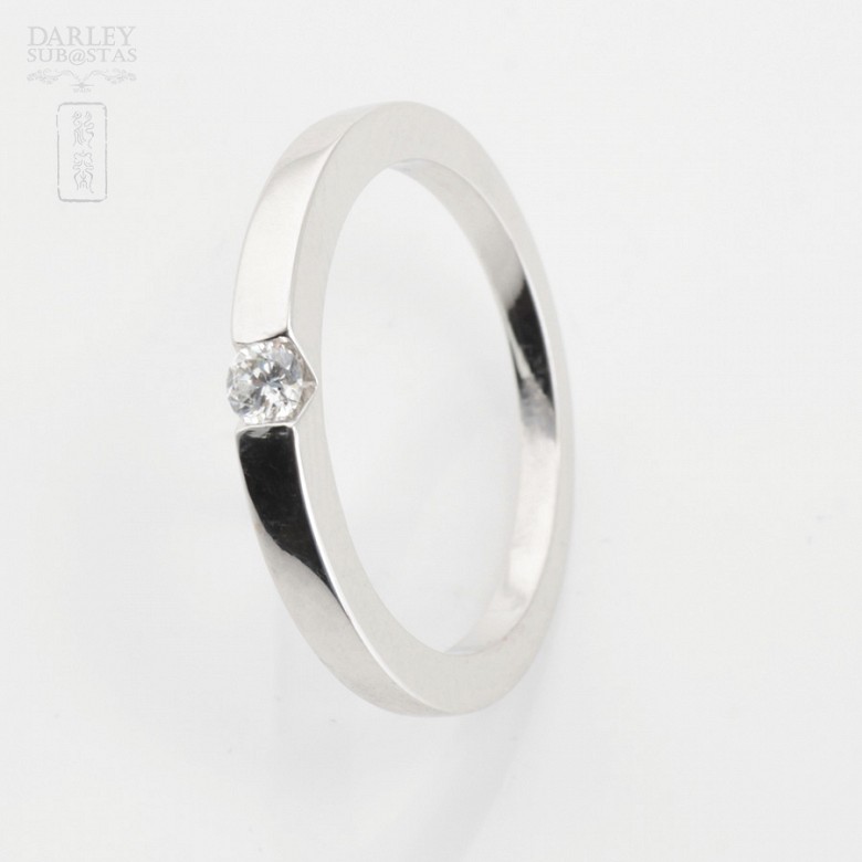0.12cts Solitaire Diamond 18k White Gold - 2