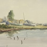 Watercolour (20th century) ‘Dock’