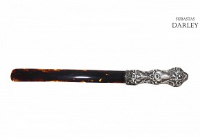 English silver letter opener, early 20th century