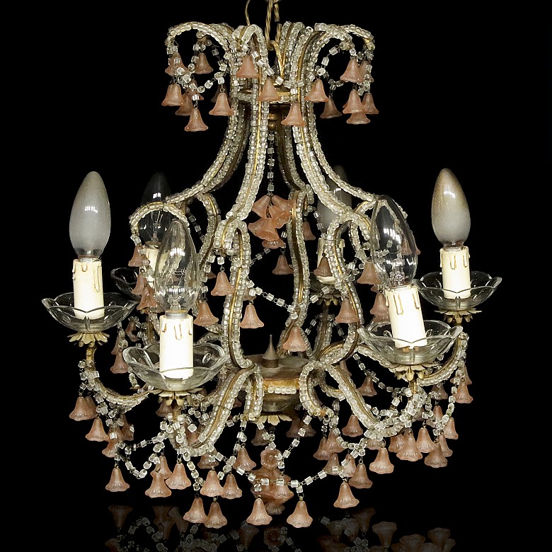 Glass bead chandelier, 20th century