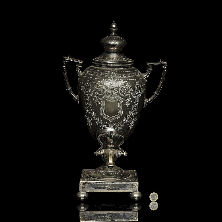 English pewter samovar, 19th century