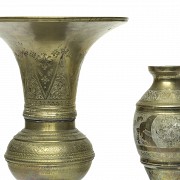 Two brass vases, Indonesia, 19th - 20th century