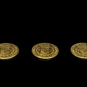 Three Gold Coins ‘Philippe V de Bourbon’, Mexico 18th century