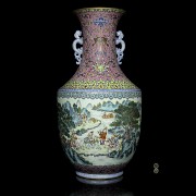 Large porcelain vase, pink family, 20th century