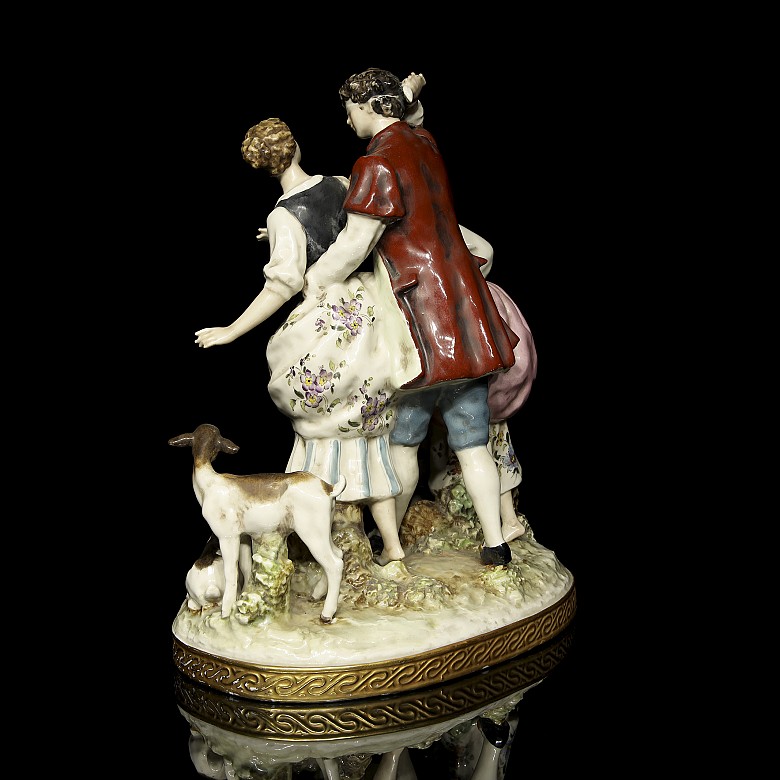 Salvador Mallol. Group of porcelain ‘Youth and flock’, 20th century