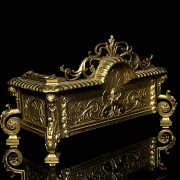 Large Italian gilt metal writing desk, early 20th century