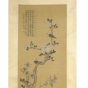 Chinese painting ‘Almond Blossom’, signed Zou Yigui